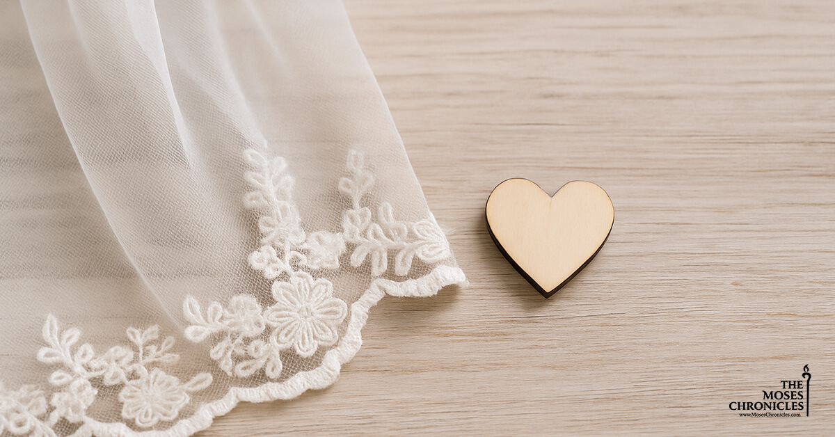 wedding veil and heart