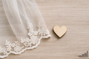 wedding veil and heart